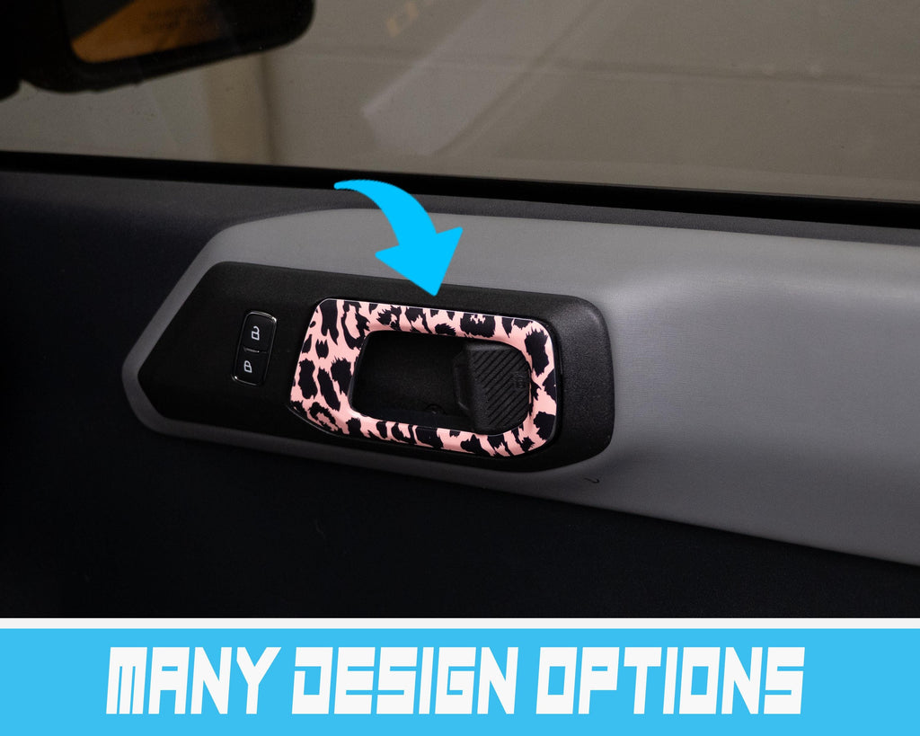 Bronco Interior Door Handle Wrap - Leopard Print - Accent Wrap Overlay Decal - 2021+ Ford Bronco