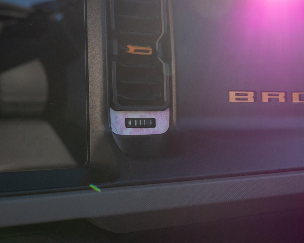 Bronco AC Vent Insert - Toile Flower Pattern - Accent Wrap Decal - 2021+ Ford Bronco