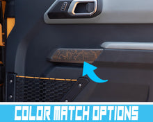 Load image into Gallery viewer, Bronco Topo Front Door Grab Handle Overlay 2021–2025 | Topography Pattern Vinyl Wrap Interior Trim Decal overlay 2021+ Ford Bronco