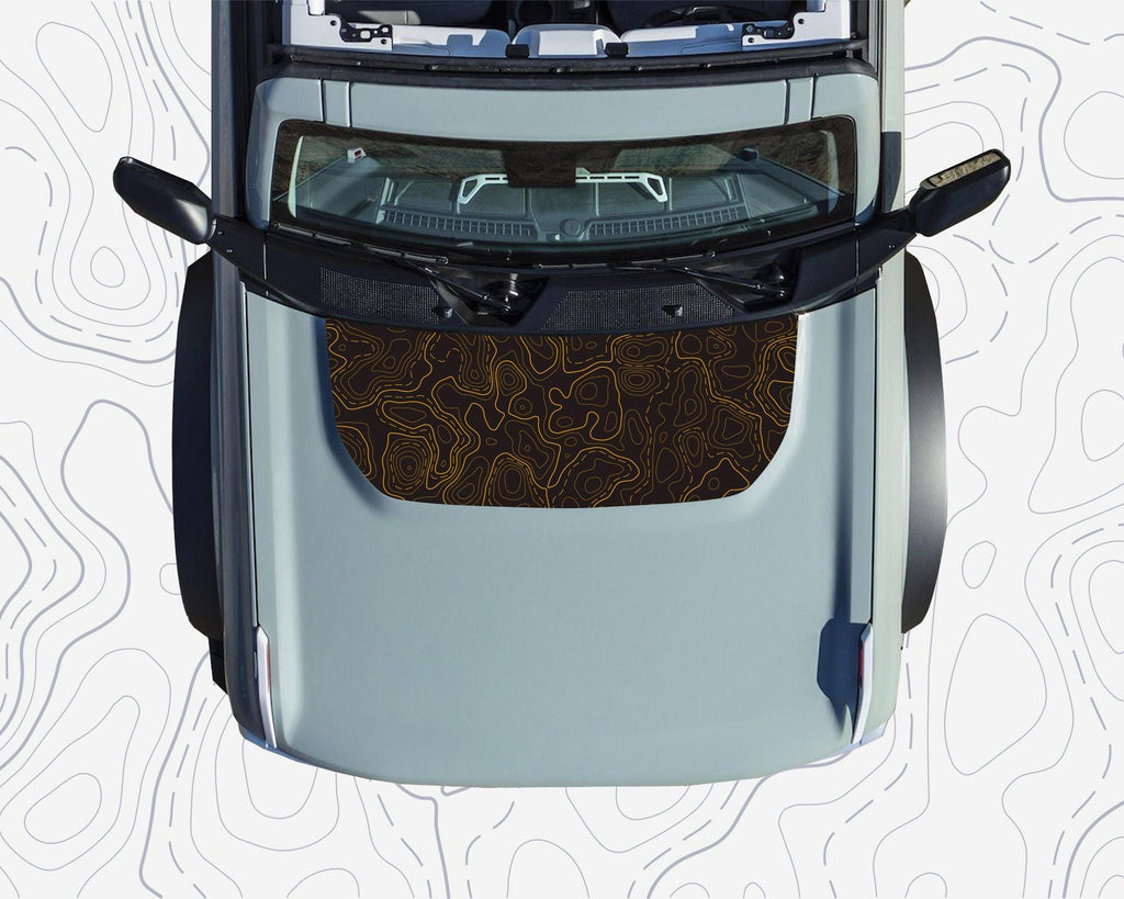 Bronco Topographic Hood Cowl Printed Wrap Decal Graphic for 2021+ Ford Bronco
