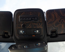Load image into Gallery viewer, Bronco Topo Overhead AUX Switch Panel Overlay 2021–2025 | Topography Pattern Vinyl Wrap Interior Trim Decal