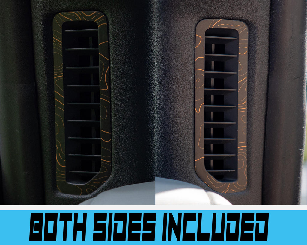 Bronco Topo Defrost Vent Overlay 2021–2025 | Topography Pattern Vinyl Wrap Interior Trim Decal