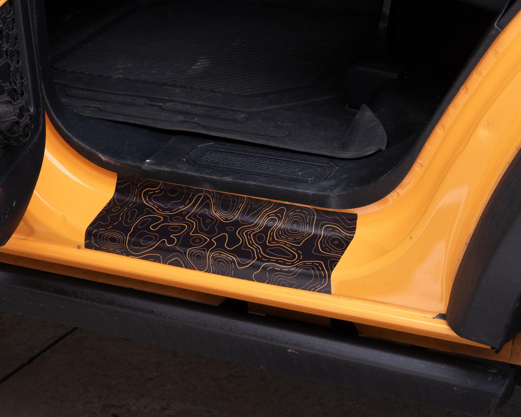 Bronco Topo Door Sill Protectors 2021-2025 | Anti-Slip Door Jamb Scratch Guard Kit | Paint Protection Accessories (2-Door & 4-Door)