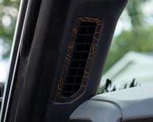Load image into Gallery viewer, Bronco Topo Defrost Vent Overlay 2021–2025 | Topography Pattern Vinyl Wrap Interior Trim Decal