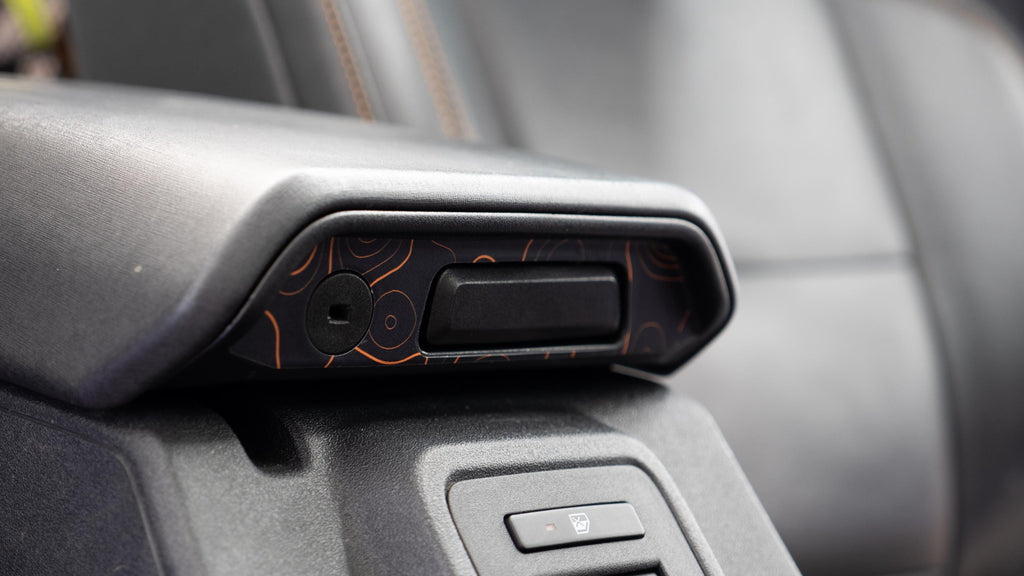 Bronco Center Console Latch - Topography Pattern - Accent Wrap Decal - 2021+ Ford Bronco