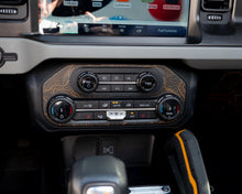 Load image into Gallery viewer, Bronco Topo AC &amp; Radio Control Panel Overlay 2021–2025 | Topography Pattern Vinyl Wrap Interior Trim Decal