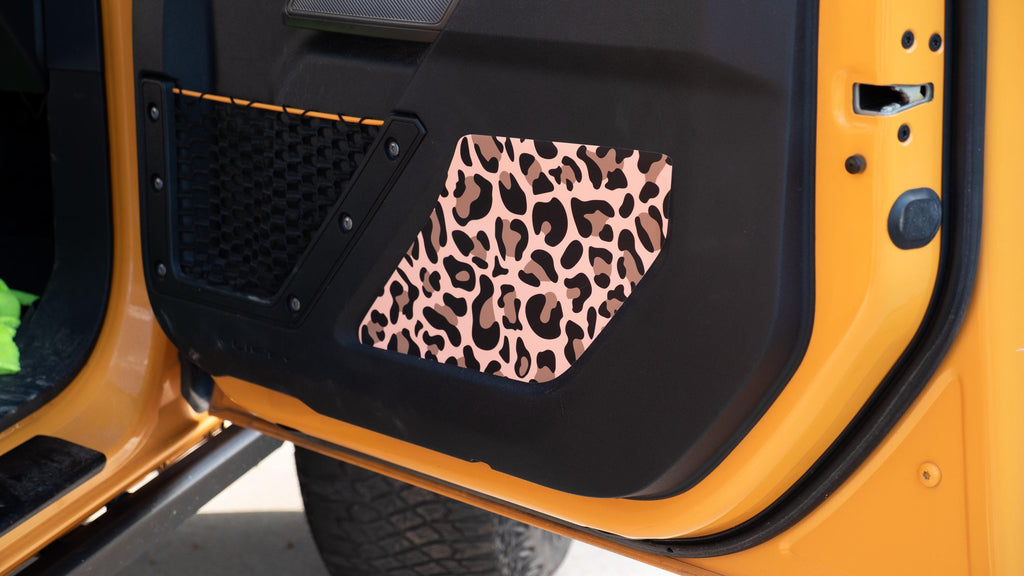 Bronco Lower Door Insert - Leopard Print Accent Wrap Decal - 2021+ Ford Bronco 4dr