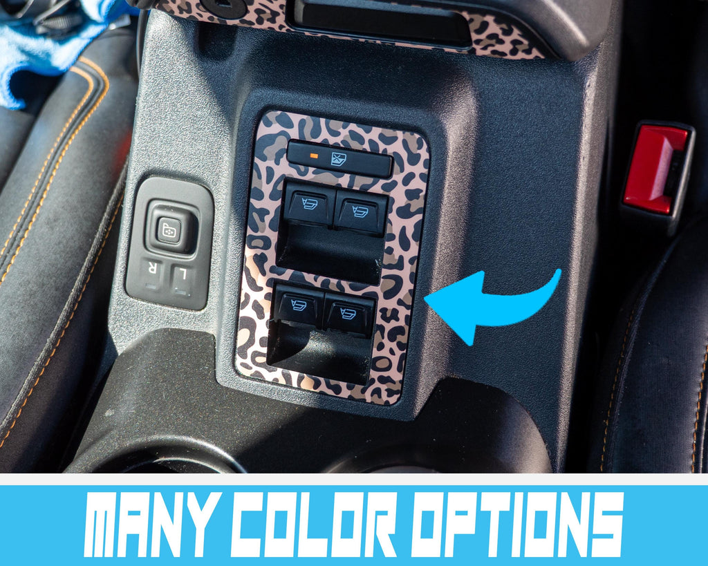 Ford Bronco Window Switch Trim Overlay 2021–2025 | Leopard Print Vinyl Wrap Interior Decal Interior Trim Wrap Cover - Ford Bronco