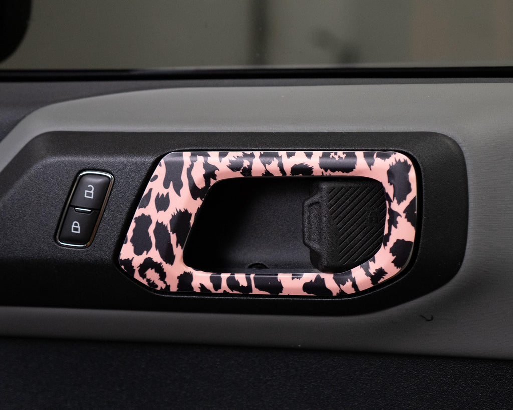 Bronco Interior Door Handle Wrap - Leopard Print - Accent Wrap Overlay Decal - 2021+ Ford Bronco