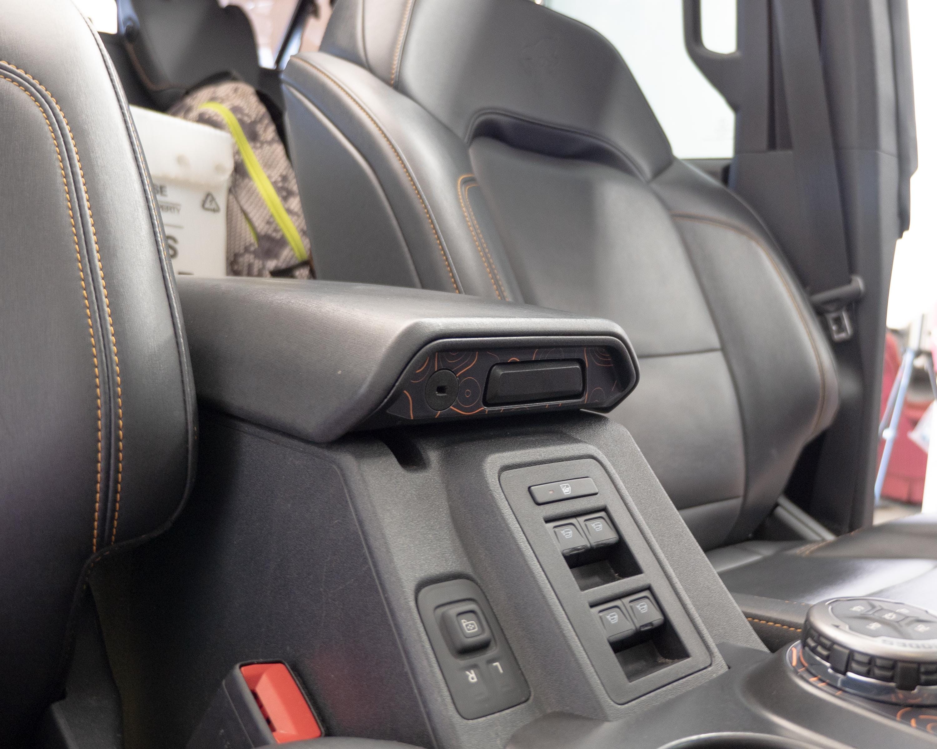 Bronco Center Console Latch - Topography Pattern - Accent Wrap Decal - 2021+ Ford Bronco