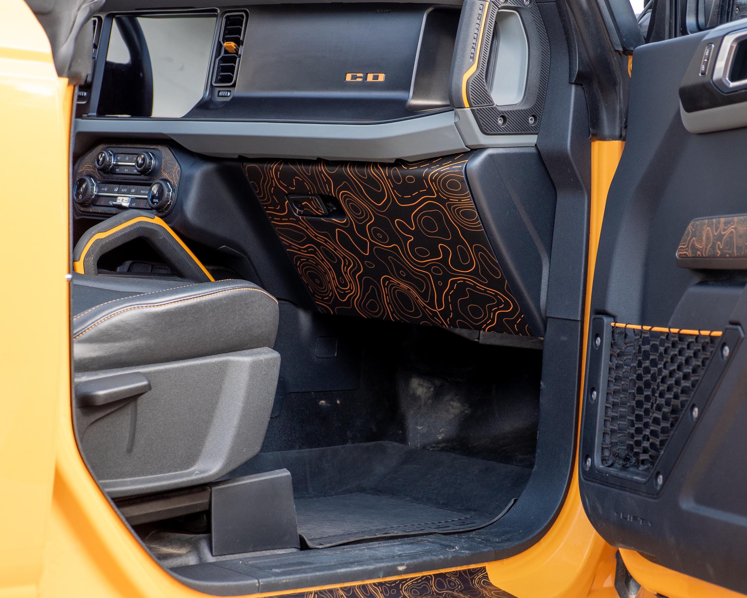 Bronco Glove Box Wrap 2021–2025 | Topography Pattern Full Vinyl Wrap Overlay Interior Trim Cover | Scratch Protection