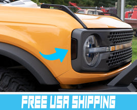 Bronco Side Marker Tint Overlays | 2021-2025 Smoke Turn Signal Covers | Full Size Bronco Light Tint Decals (2-Door & 4-Door)