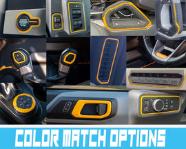 Interior Accent Ultimate Color Trim Overlay Outline Combo Set for 2021, 2022, 2023, 2024 & 2025 Ford Bronco (FULL SIZE)