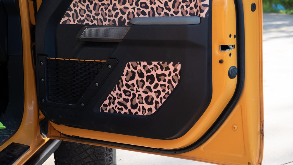 Bronco Lower Door Insert - Leopard Print Accent Wrap Decal - 2021+ Ford Bronco 4dr