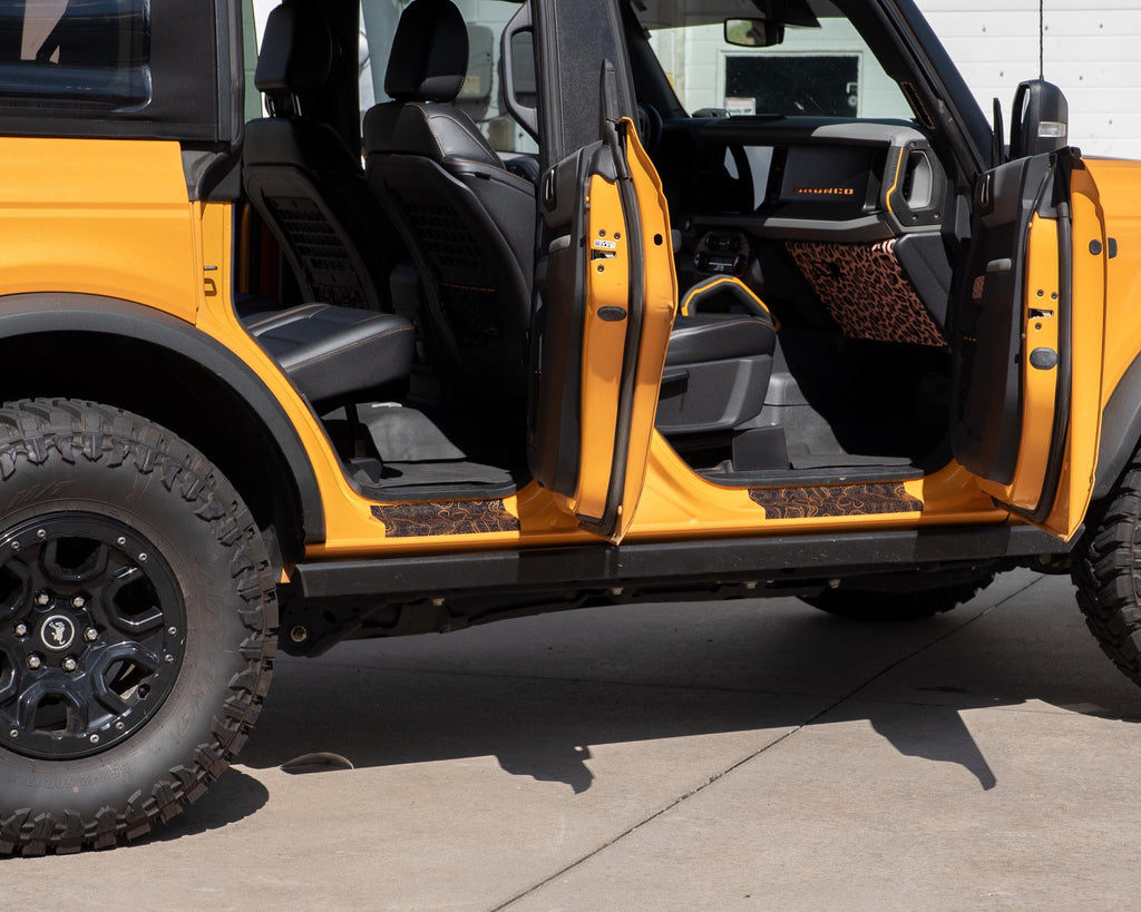 Bronco Topo Door Sill Protectors 2021-2025 | Anti-Slip Door Jamb Scratch Guard Kit | Paint Protection Accessories (2-Door & 4-Door)