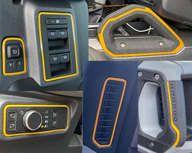 Interior Accent Ultimate Color Trim Overlay Outline Combo Set for 2021, 2022, 2023, 2024 & 2025 Ford Bronco (FULL SIZE)