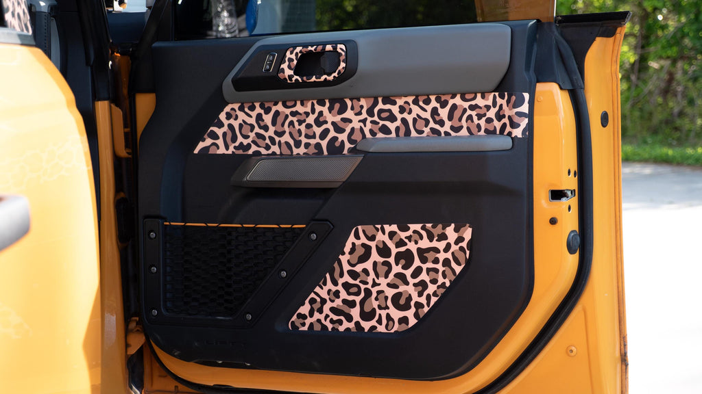 Bronco Upper Door Insert - Leopard Print Accent Wrap Decal for 2021+ Ford Bronco