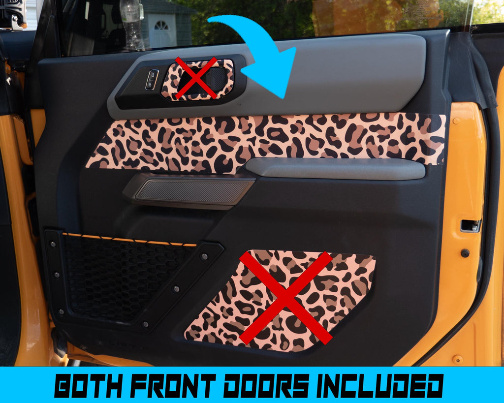 Bronco Upper Door Insert - Leopard Print Accent Wrap Decal for 2021+ Ford Bronco