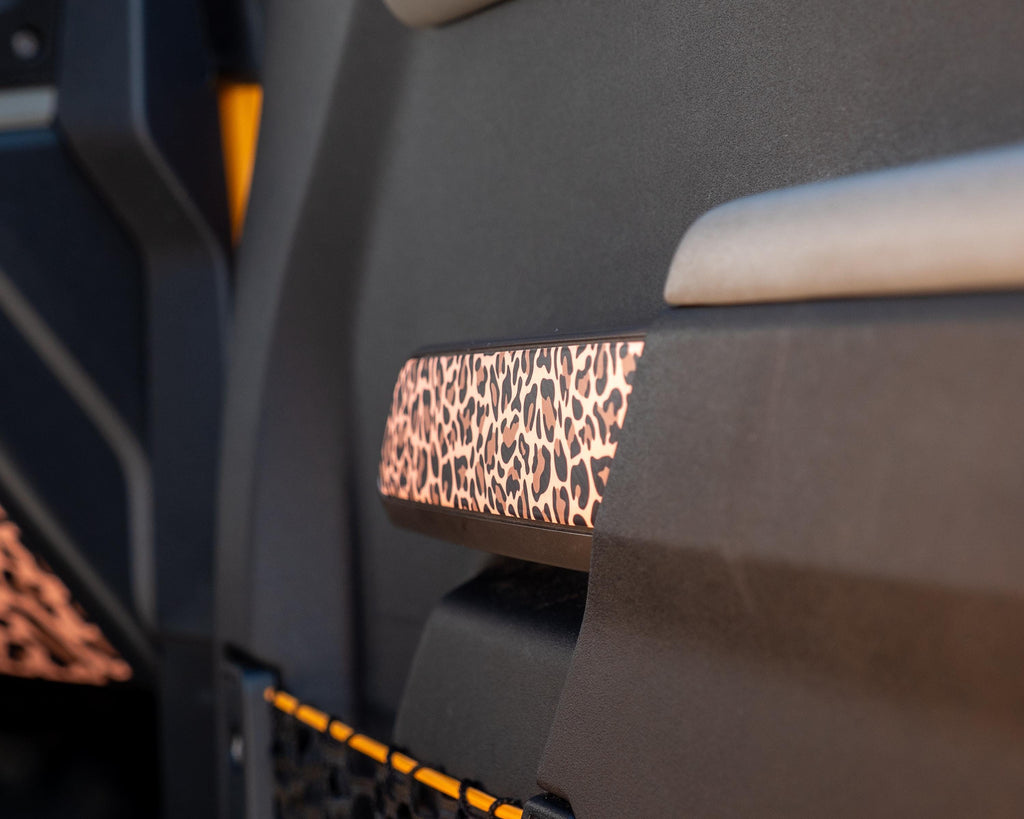 Bronco Leopard Front Door Grab Handle Accent Stripe overlay Trim Vinyl Decal Overlay Accessory for 2021, 2022, 2023, 2024 & 2025 Ford Bronco