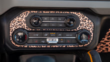 Load image into Gallery viewer, Bronco Leopard Center Dash Controls Outline 2021–2025 | Leopard Print Vinyl Wrap Overlay | Interior Trim Decal Cover - Ford Bronco