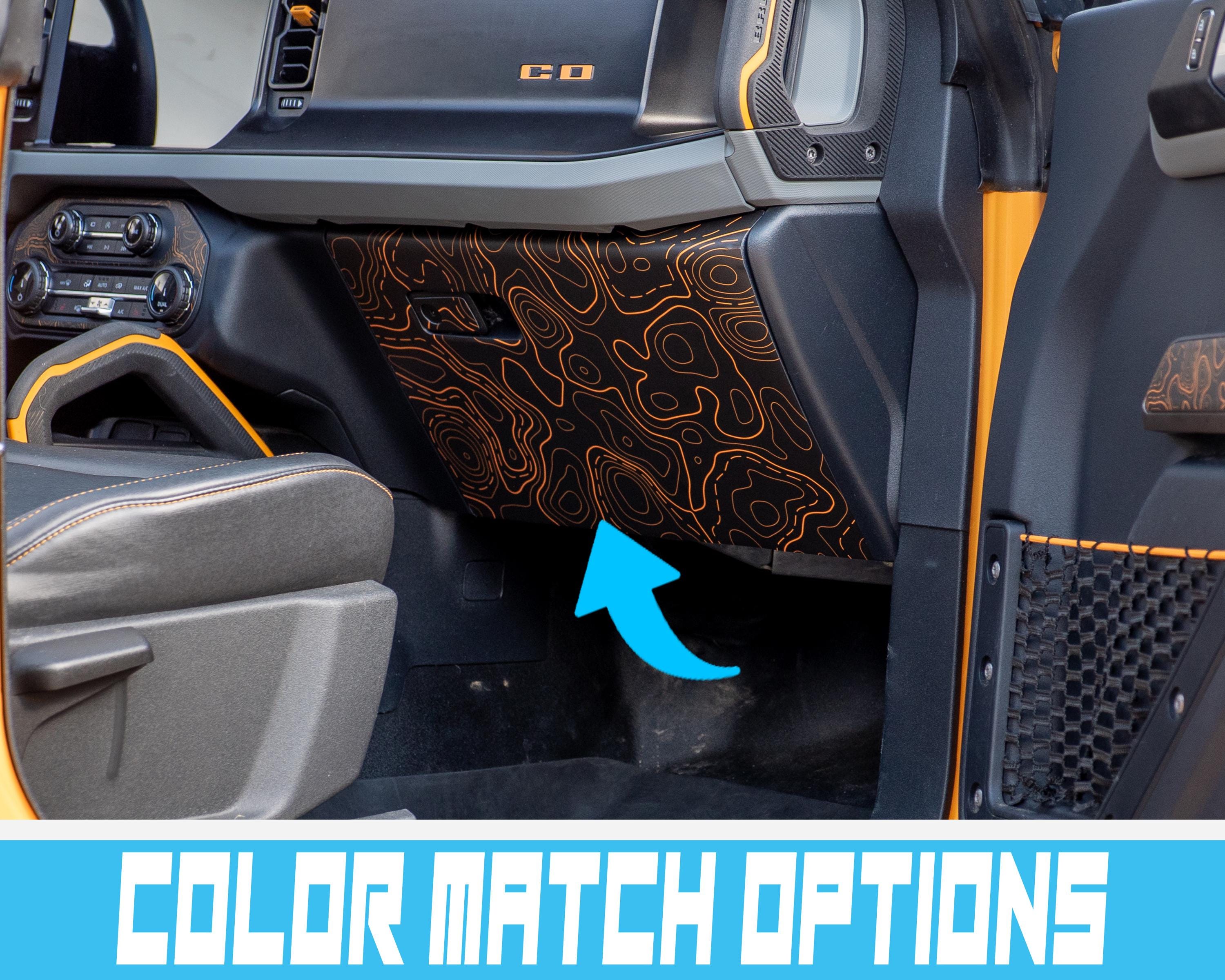 Bronco Glove Box Wrap 2021–2025 | Topography Pattern Full Vinyl Wrap Overlay Interior Trim Cover | Scratch Protection
