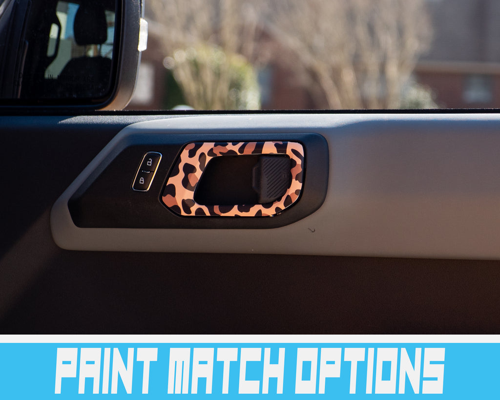 Bronco Interior Door Handle Wraps - Leopard Print - For 2021+ Ford Bronco
