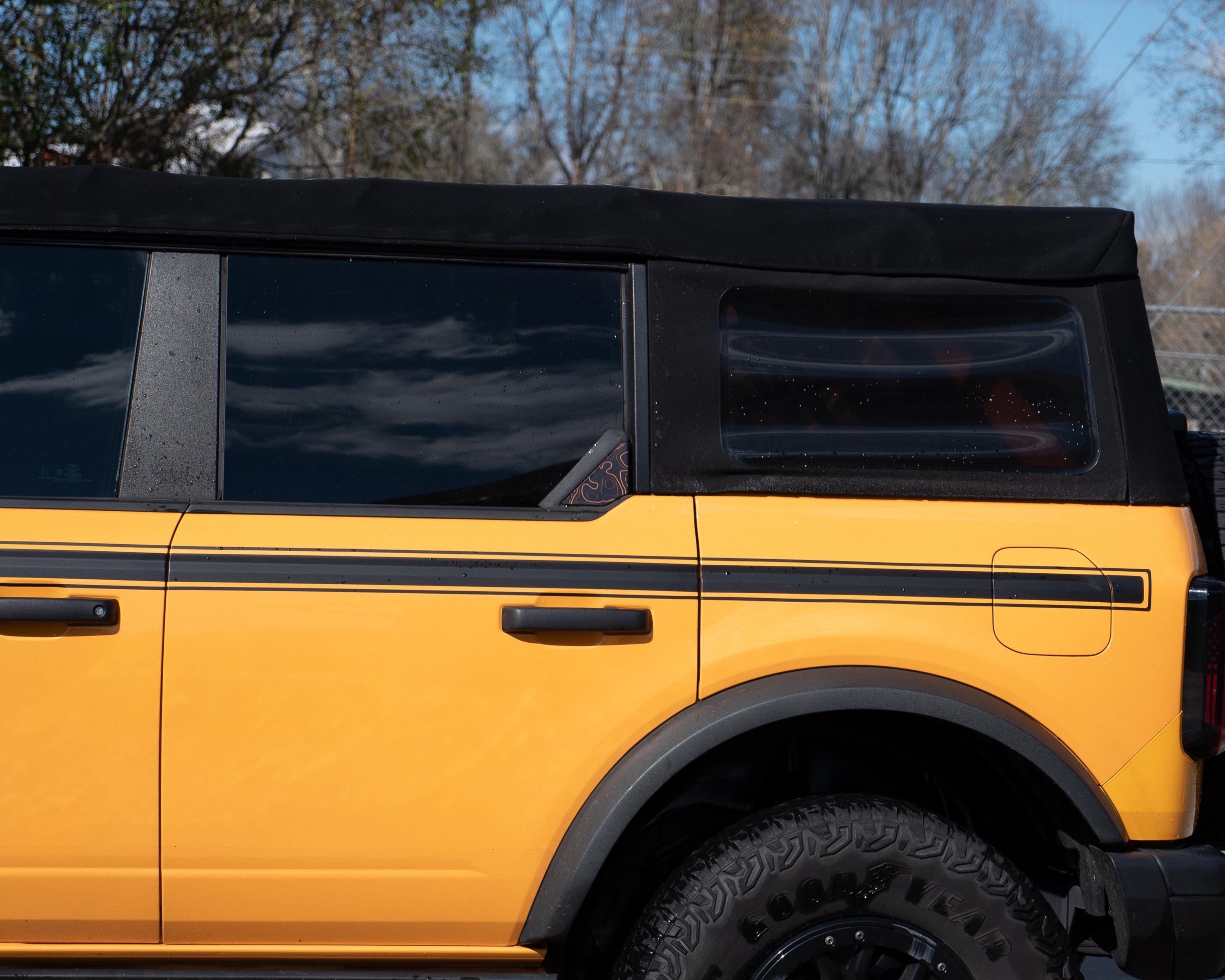 Bronco Rear Window Corner - Topography Pattern - Accent Wrap Decal - 2021+ Ford Bronco