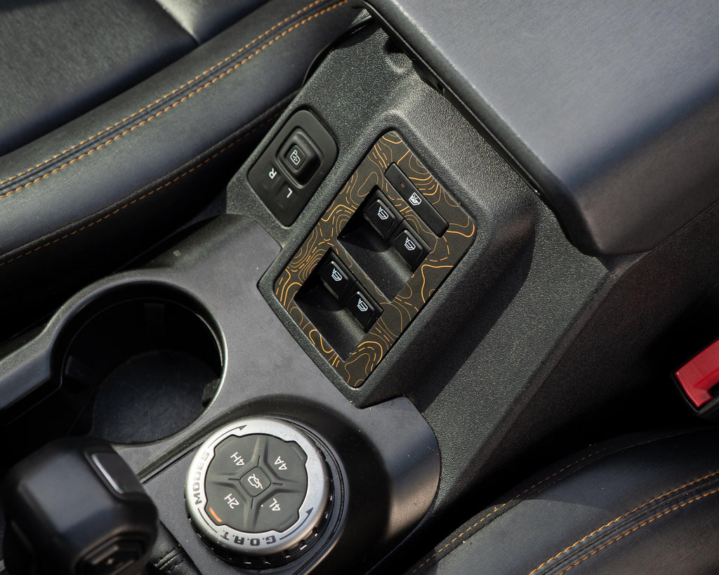 Bronco Window Switch Trim Overlay 2021–2025 | Topography Pattern Vinyl Wrap Interior Decal
