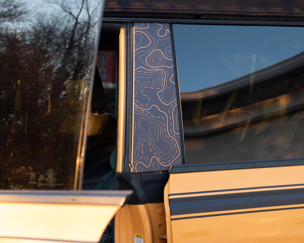 Bronco B-Pillar overlay - Topography Pattern - Accent Wrap Decal - 2021+ Ford Bronco