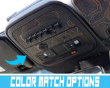 Bronco Topo Overhead AUX Switch Panel Overlay 2021–2025 | Topography Pattern Vinyl Wrap Interior Trim Decal