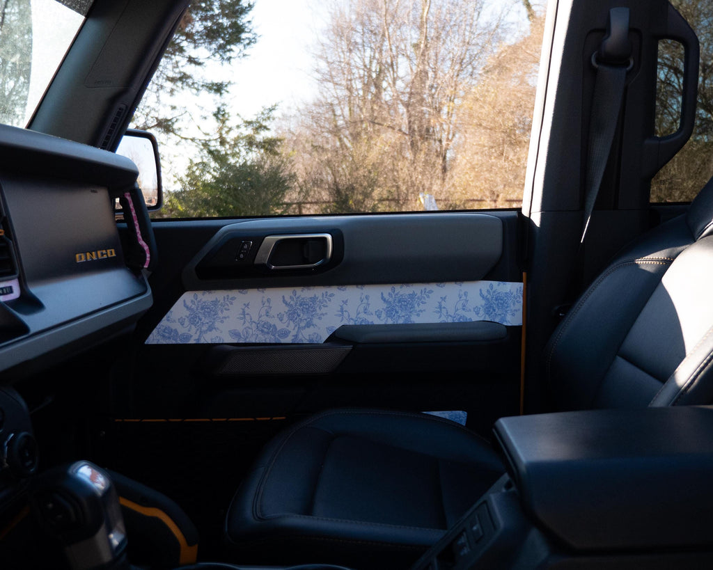 Bronco Lower Door Insert - Toile Flower Pattern - Accent Wrap Decal - 2021+ Ford Bronco