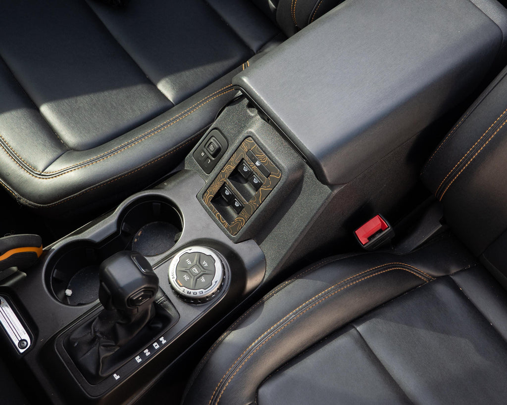 Bronco Window Switch Trim Overlay 2021–2025 | Topography Pattern Vinyl Wrap Interior Decal