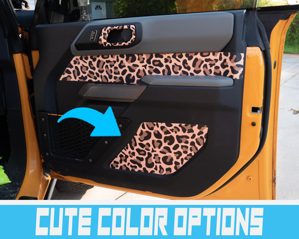 Bronco Lower Door Insert - Leopard Print Accent Wrap Decal - 2021+ Ford Bronco 4dr