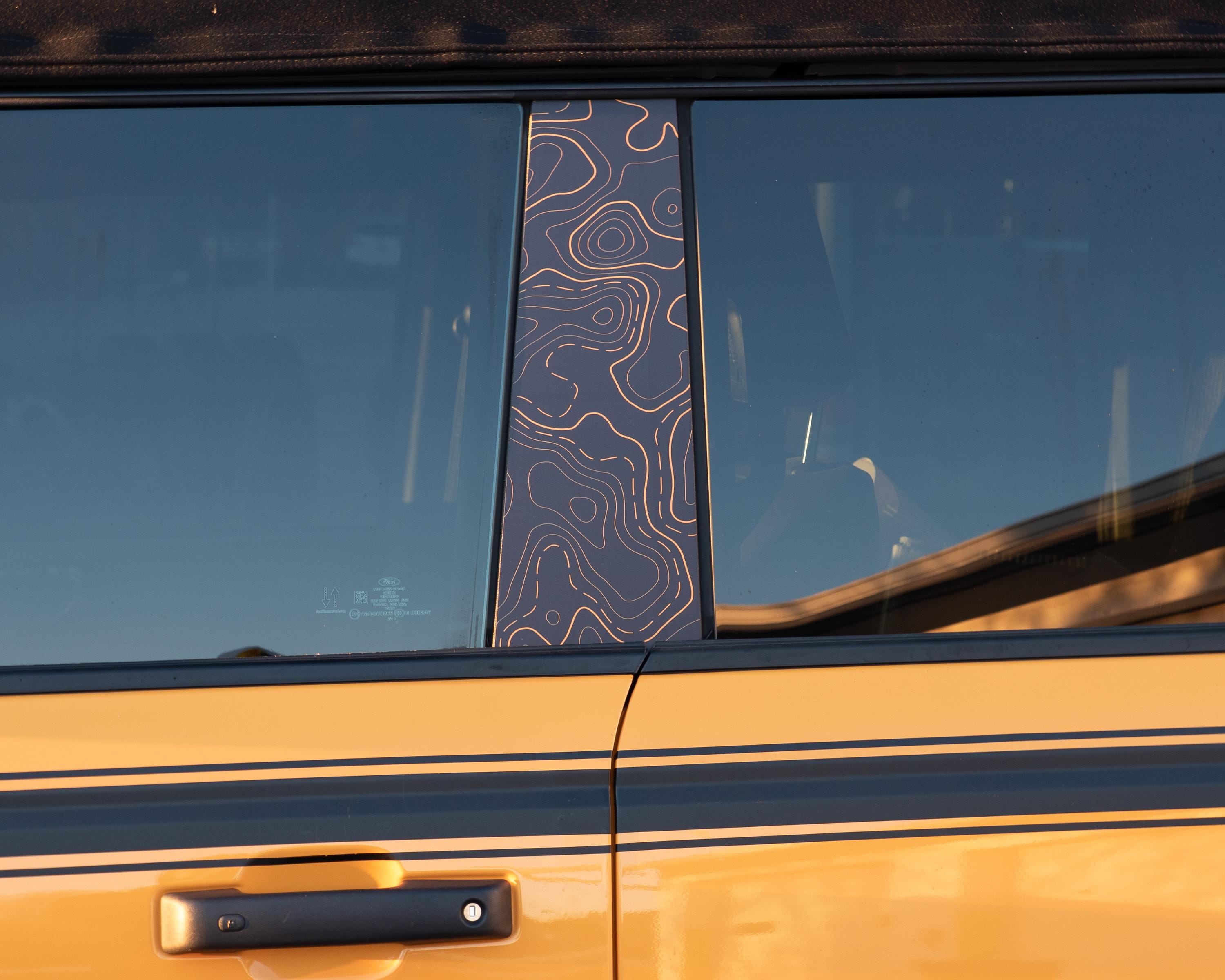Bronco B-Pillar overlay - Topography Pattern - Accent Wrap Decal - 2021+ Ford Bronco