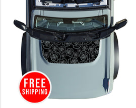 Bronco Rose Pattern Hood Cowl Vinyl Decal for Bronco 2021+